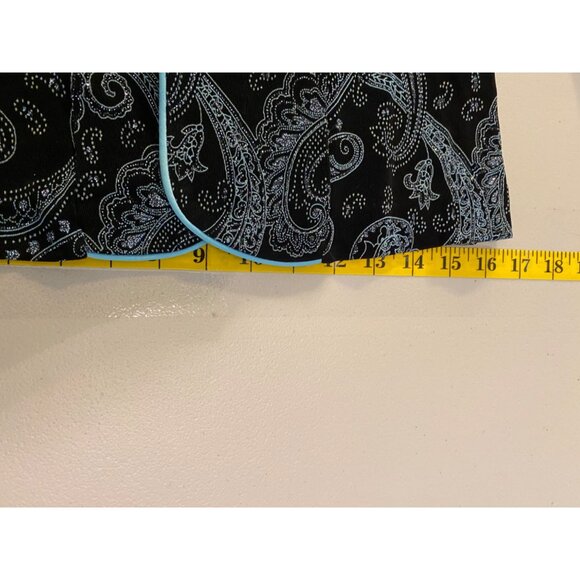 Alex Evenings Black Blue Paisley Print Jacket & Tank Set Medium - Picture 12 of 16